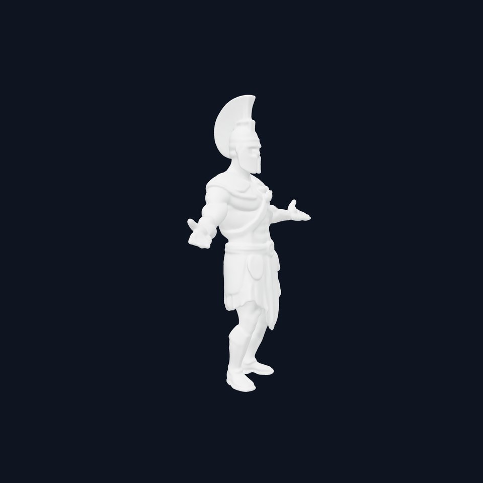 Spartan Warrior D Model  Rigged and Textured for Games and Animation